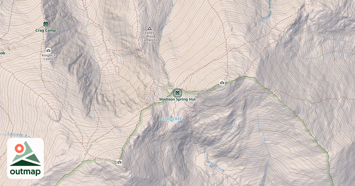 Map of Madison Spring Hut