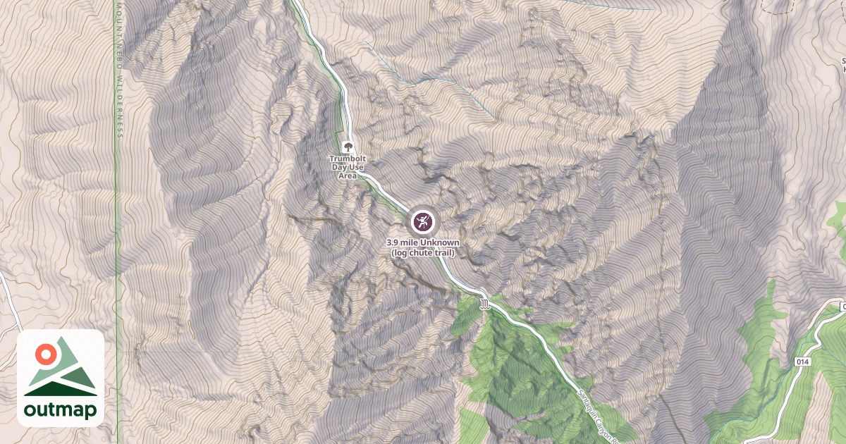 Map of 3.9 mile Unknown (log chute trail)