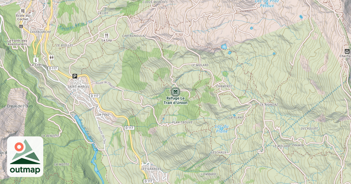 Map of Refuge Le Trait d'Union