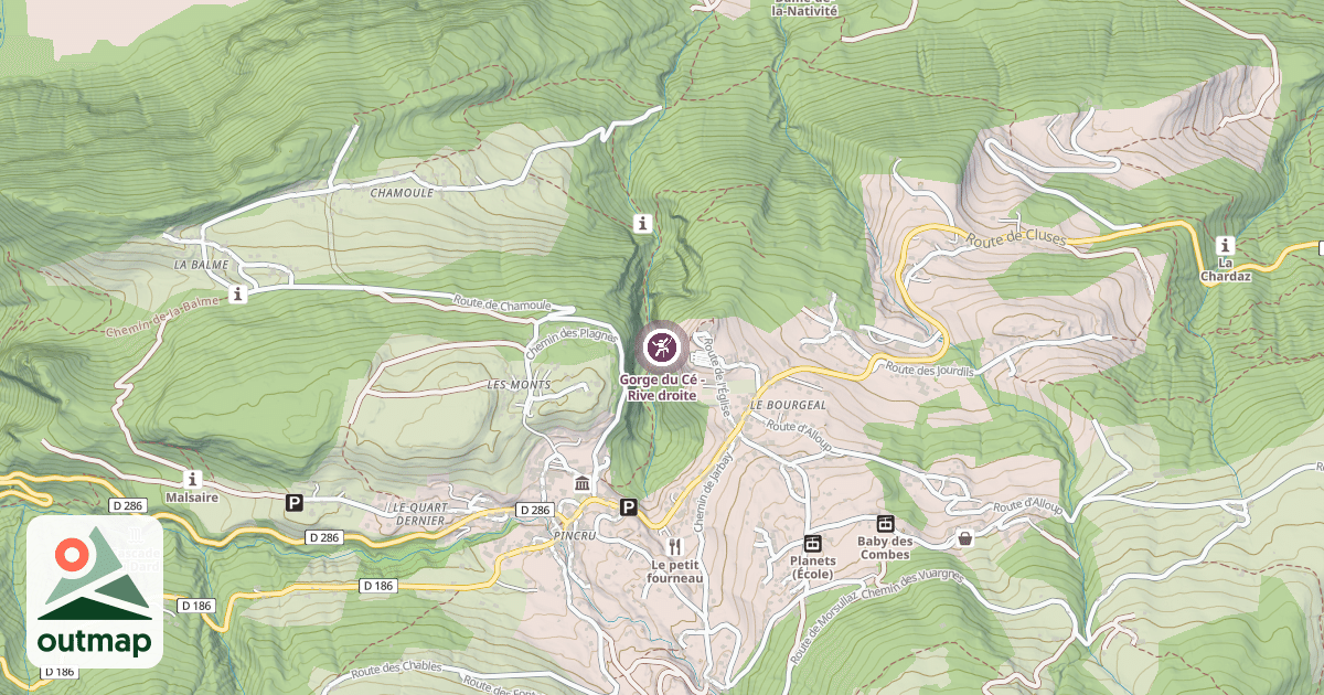 Map of Gorge du Cé - Rive droite
