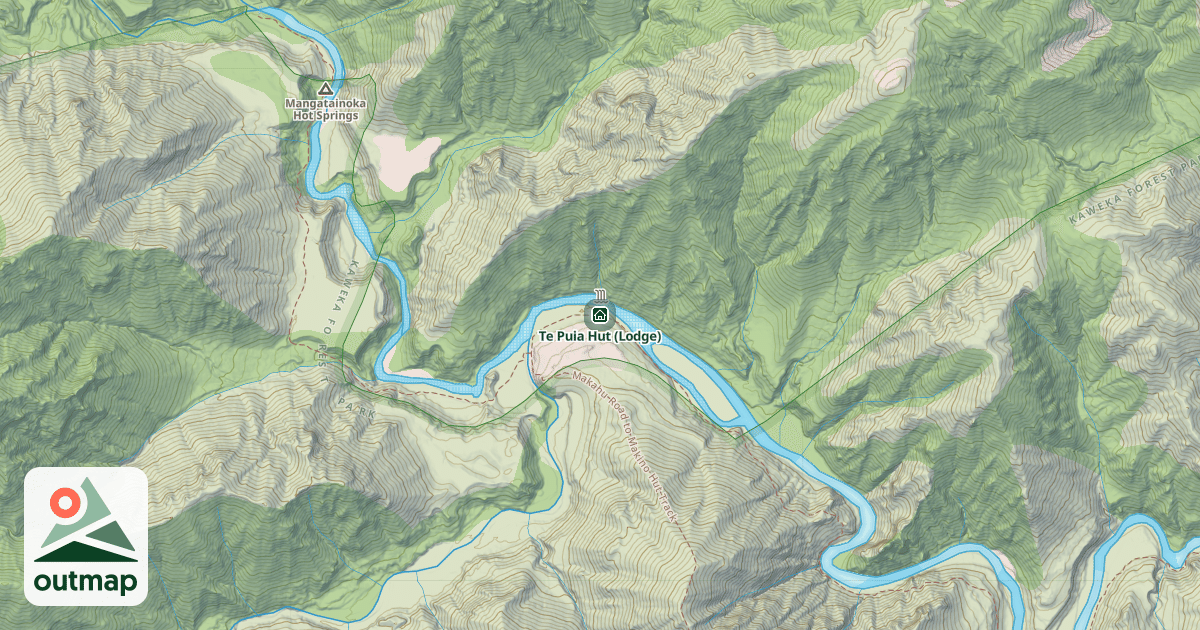 Map of Te Puia Hut (Lodge)