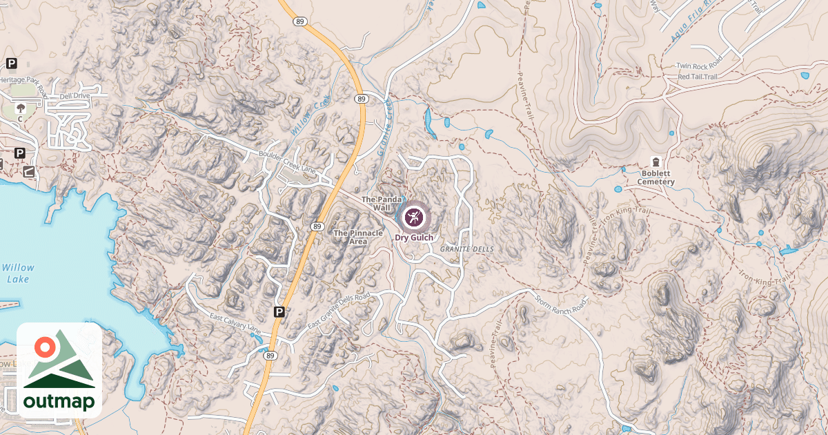 Map of Dry Gulch