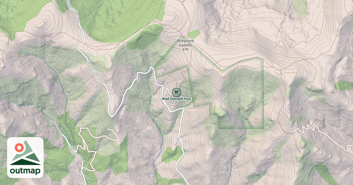 Map of Rod Donald Hut
