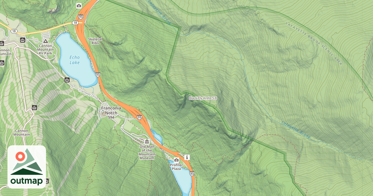 Map of Black Fly Arete