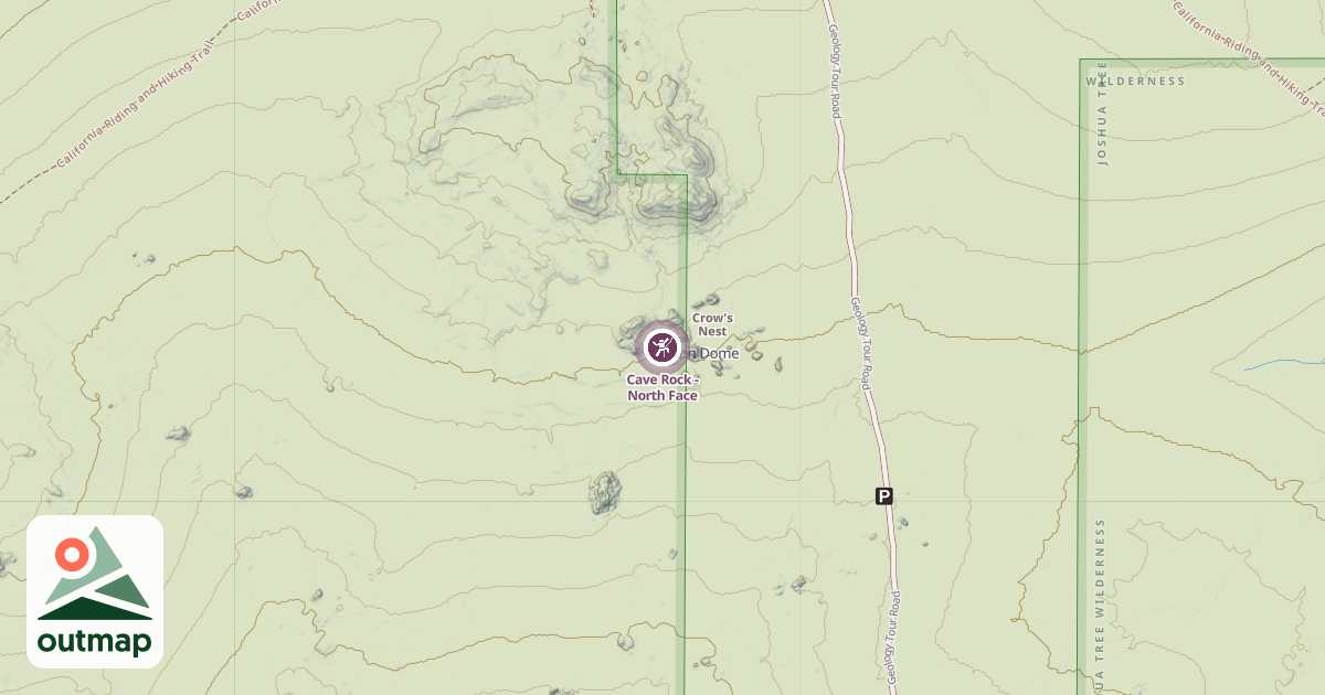 Map of Cave Rock - North Face
