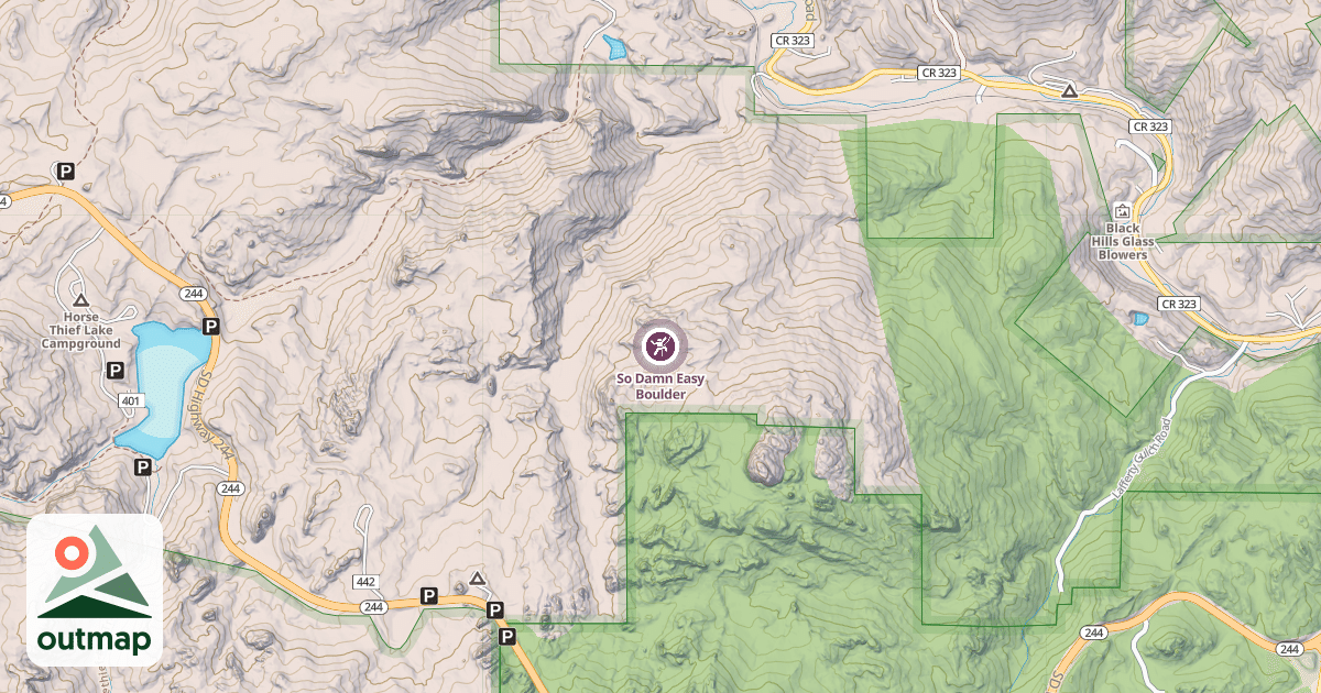 Map of So Damn Easy Boulder