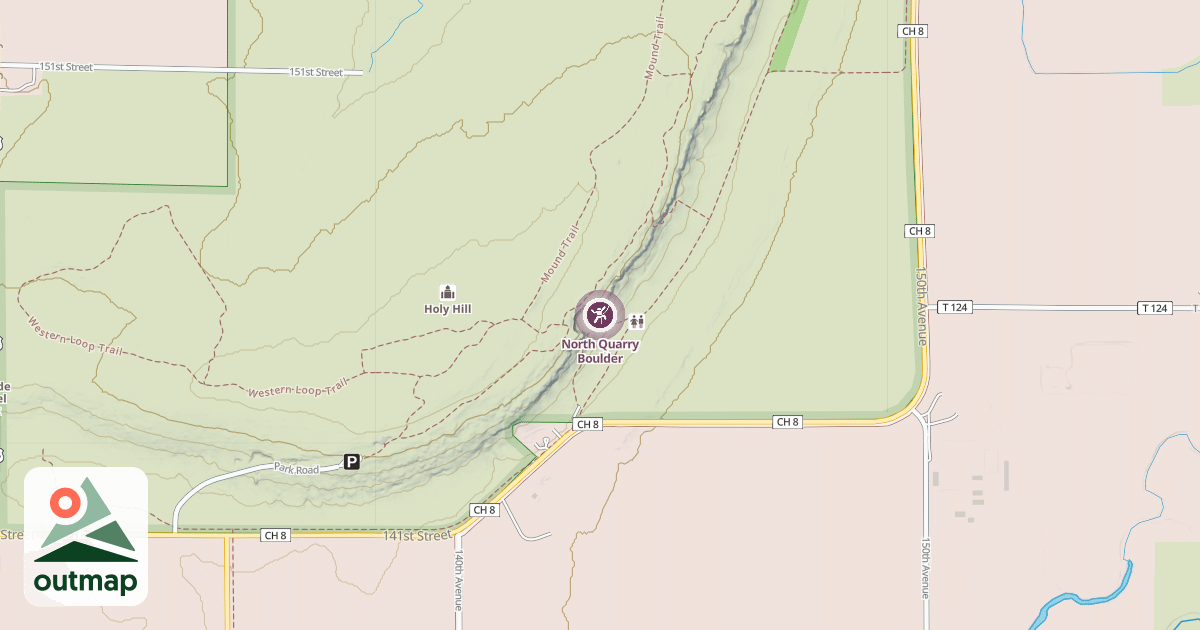 Map of North Quarry Boulder