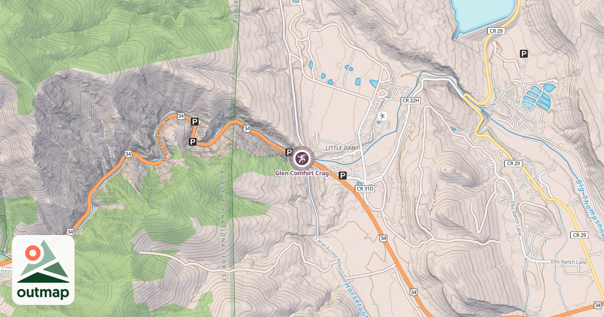 Map of Glen Comfort Crag