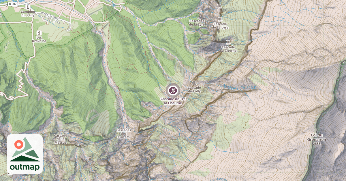 Map of Cascade de Tré la Chaume