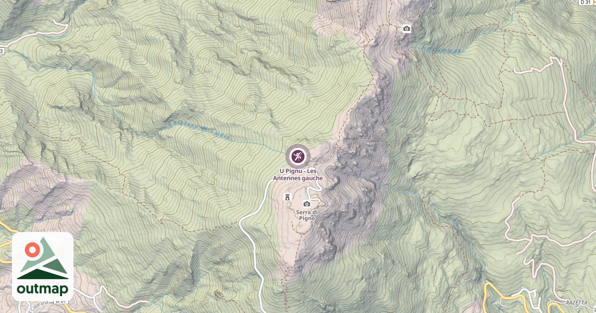 Map of U Pignu - Les Antennes gauche
