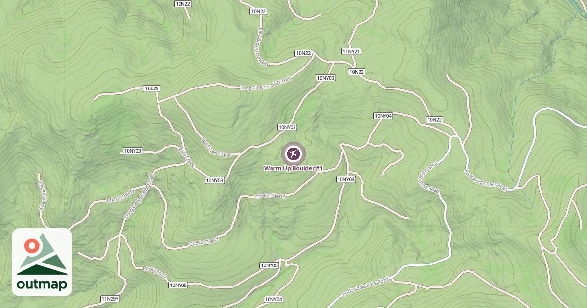 Map of Warm Up Boulder #1