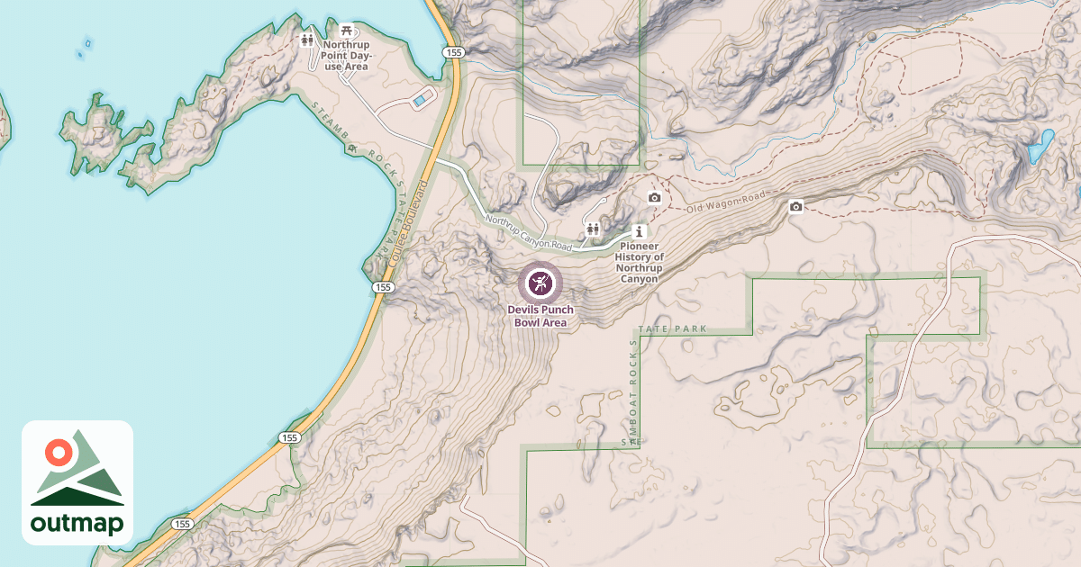 Map of Devils Punch Bowl Area