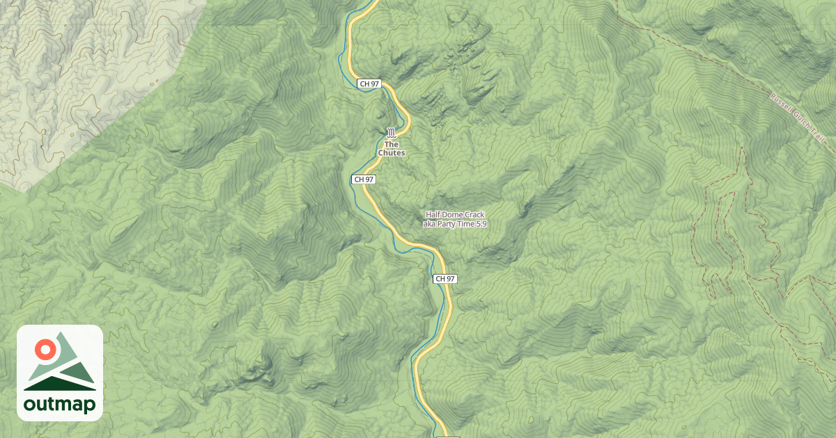 Map of Half Dome Crack aka Party Time