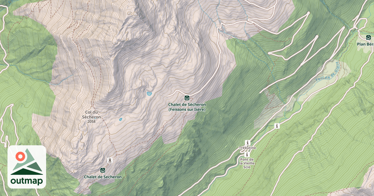Map of Chalet de Sécheron (Feissons sur Isère)