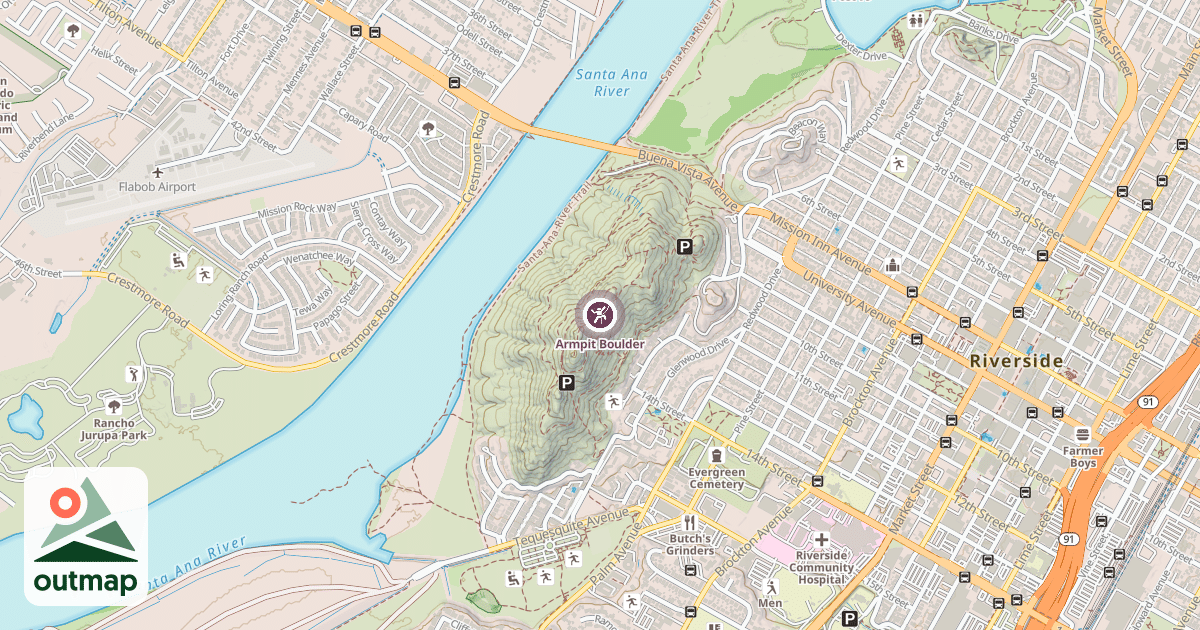 Map of Armpit Boulder