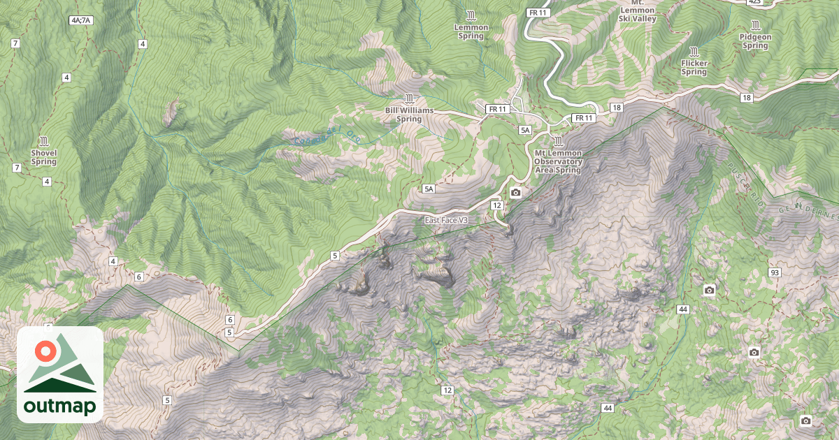 Map of East Face