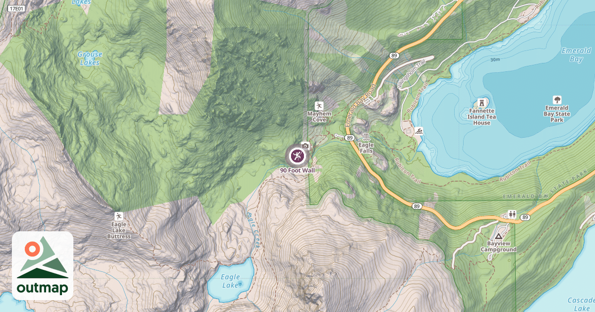 Map of 90 Foot Wall