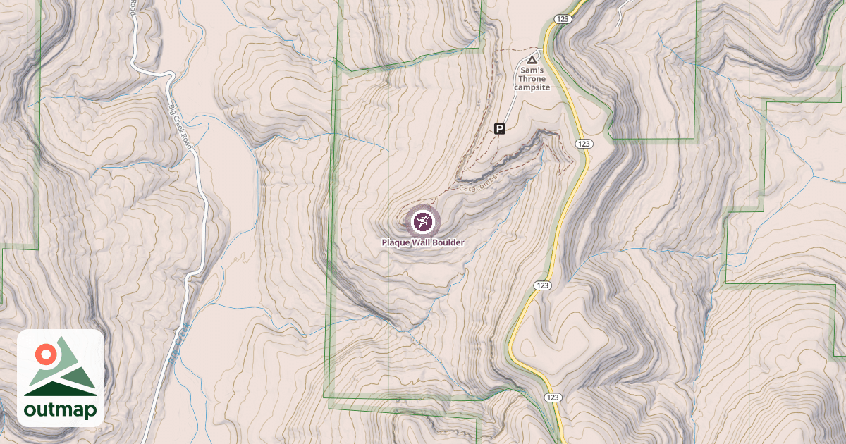 Map of Plaque Wall Boulder