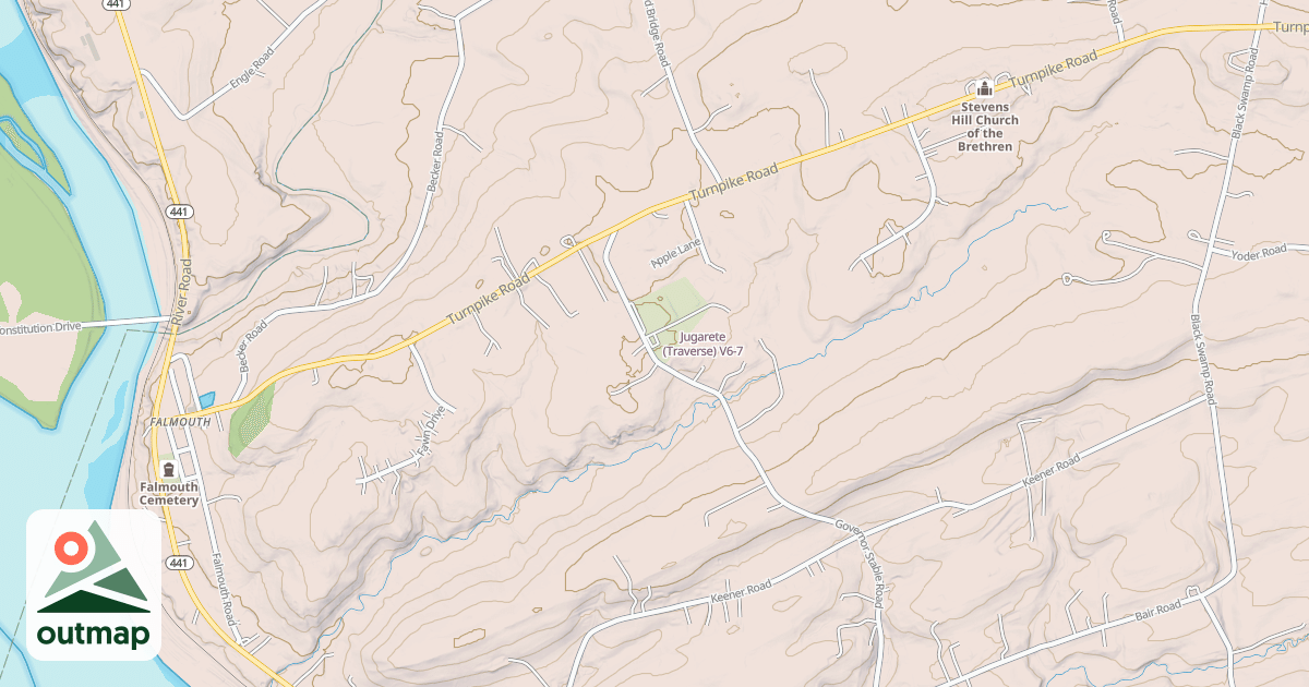 Map of Jugarete (Traverse) in Lancaster