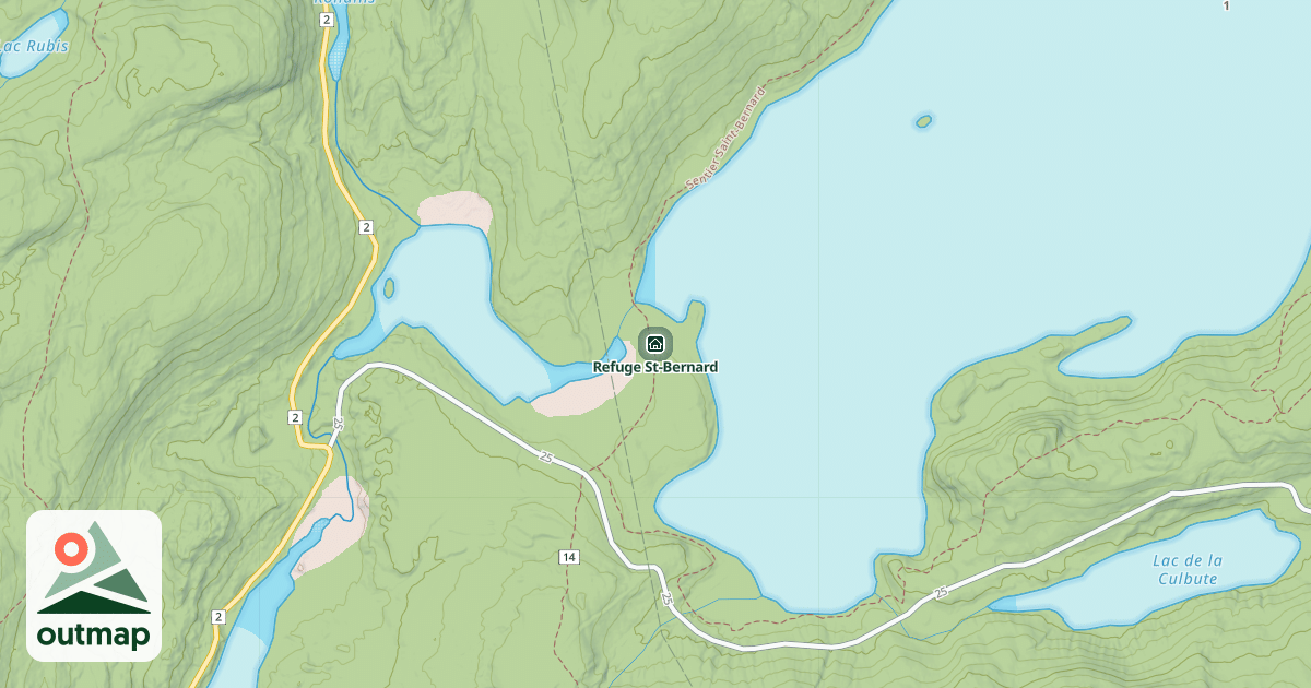 Map of Refuge St-Bernard