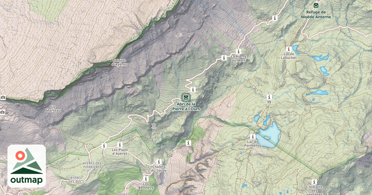 Map of Abri de la Pierre à l'Ours