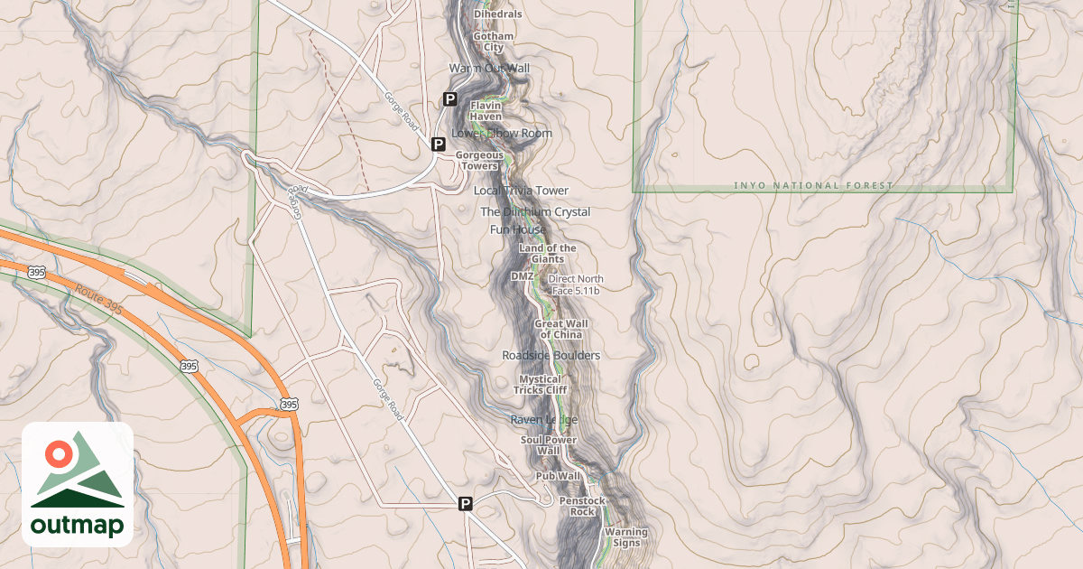 Map of Direct North Face