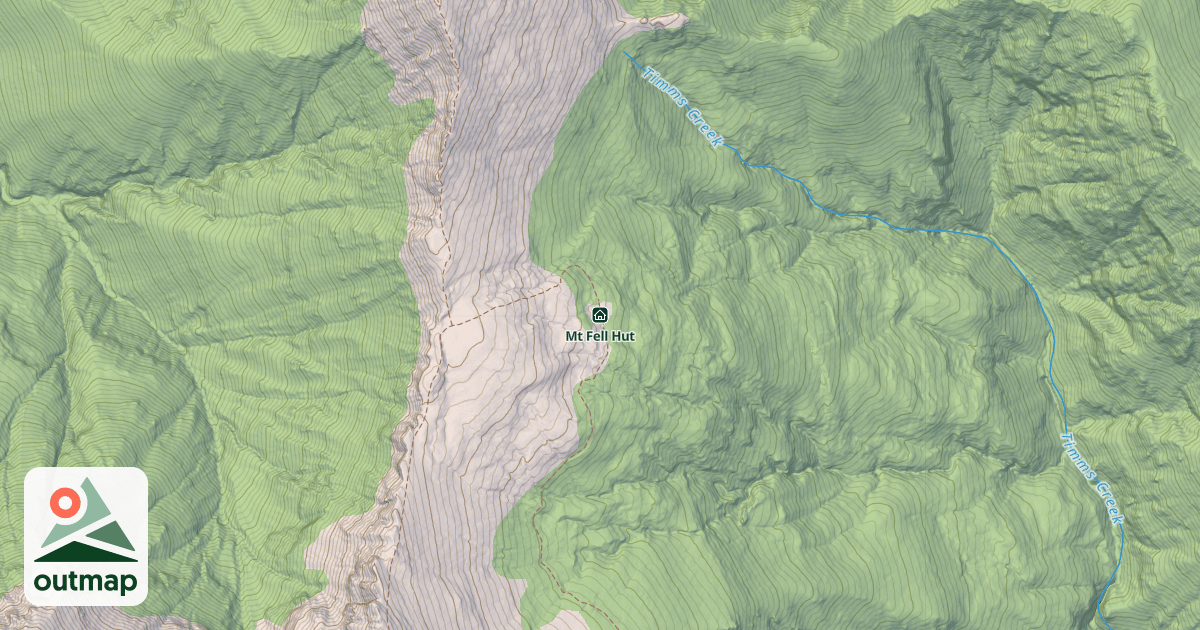 Map of Mt Fell Hut