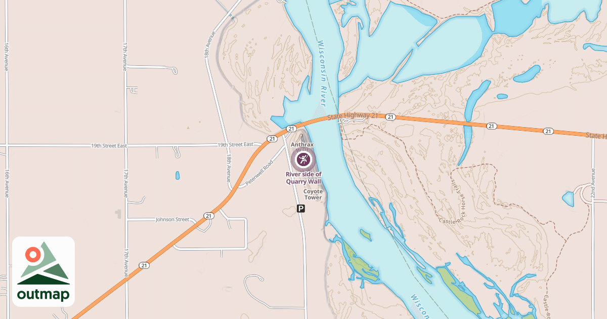 Map of River side of Quarry Wall