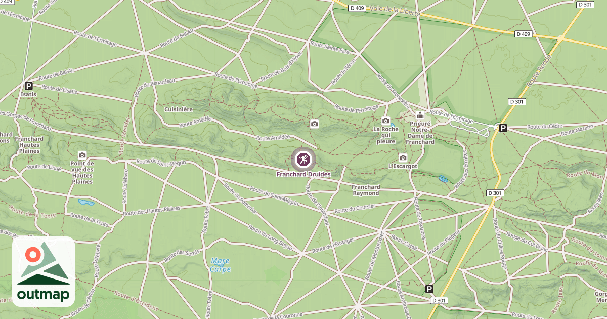 Map of Franchard Druides