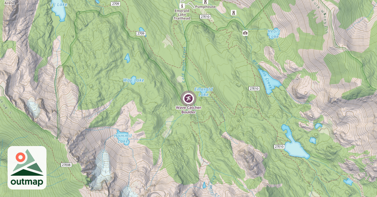 Map of Wave Catcher Boulder