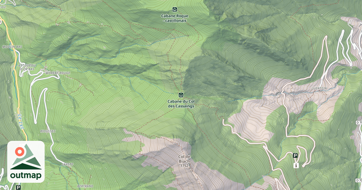 Map of Cabane du Col des Cassaings