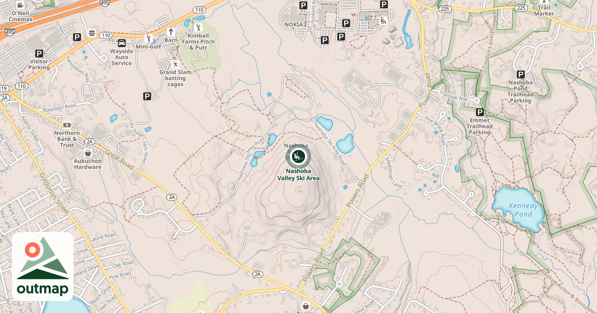 Map of Nashoba Valley Ski Area