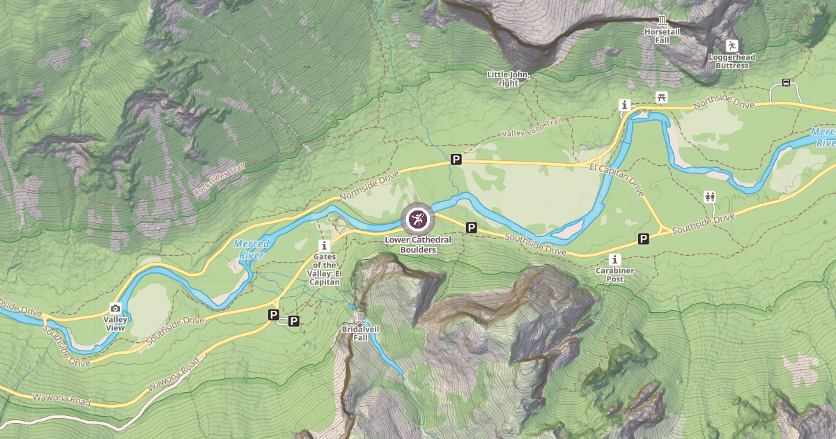 Map preview of Lower Cathedral Boulders