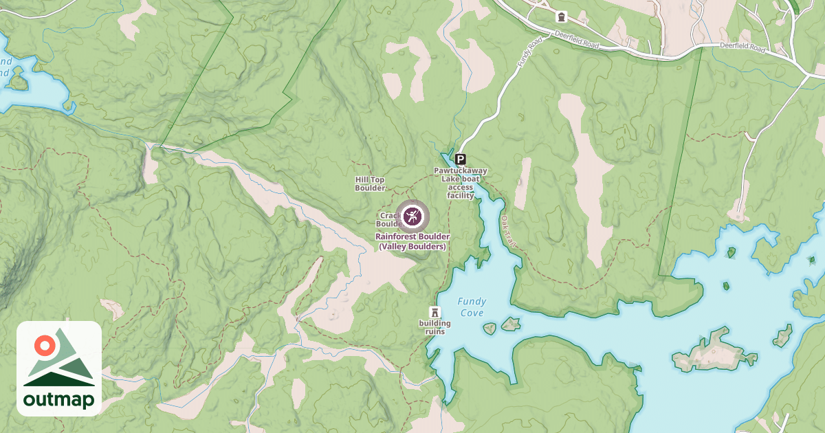 Map of Rainforest Boulder (Valley Boulders)