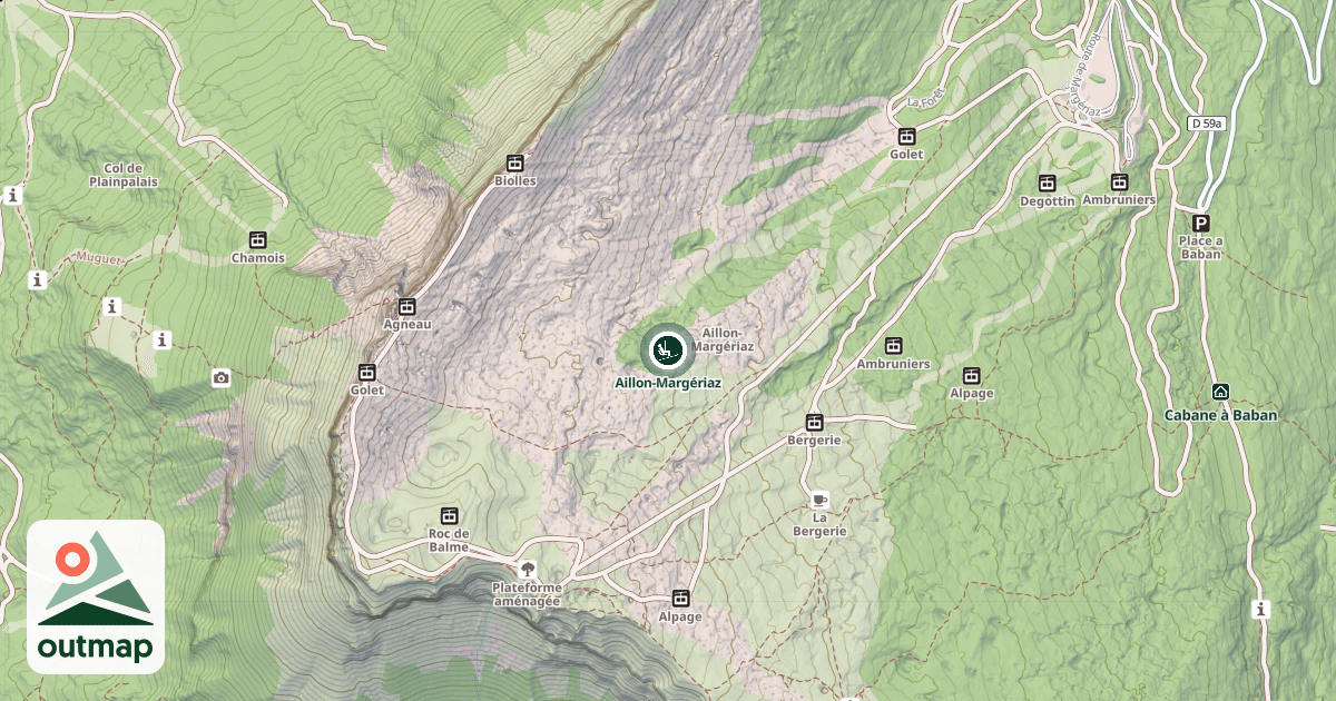 Map of Aillon-Margériaz