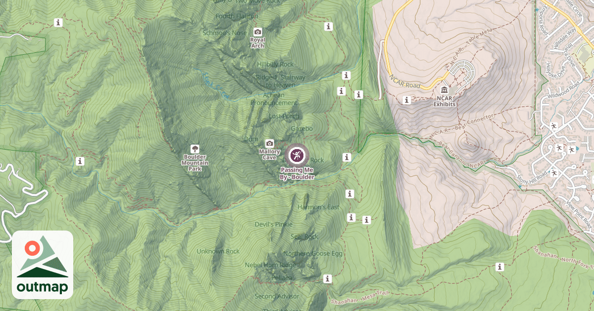 Map of Passing Me By - Boulder