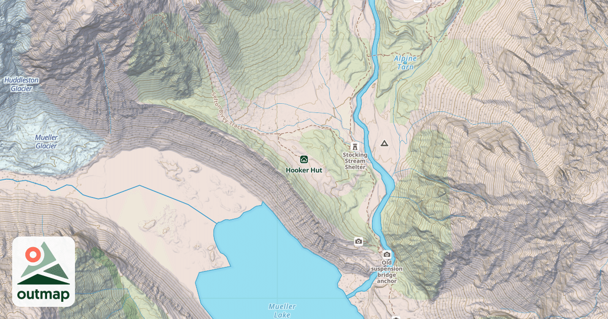 Map of Hooker Hut