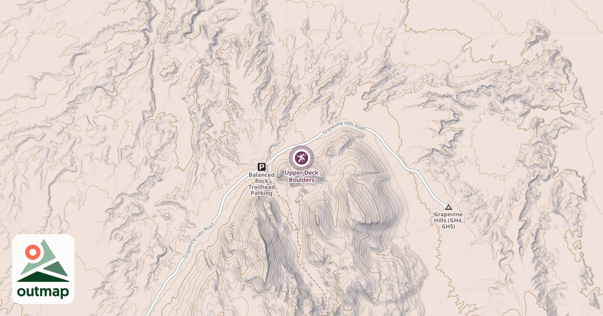 Map of Upper Deck Boulders
