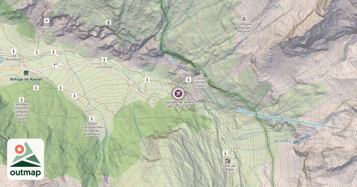 Map of Cascade de Glace de La Gurraz