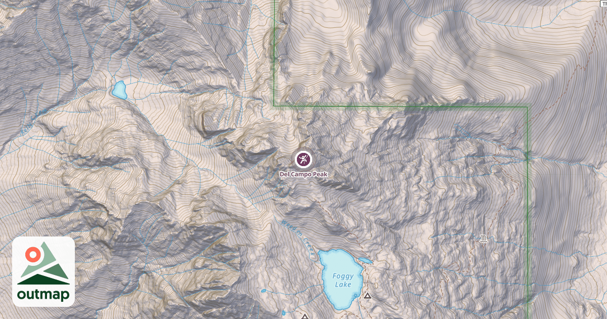 Map of Del Campo Peak