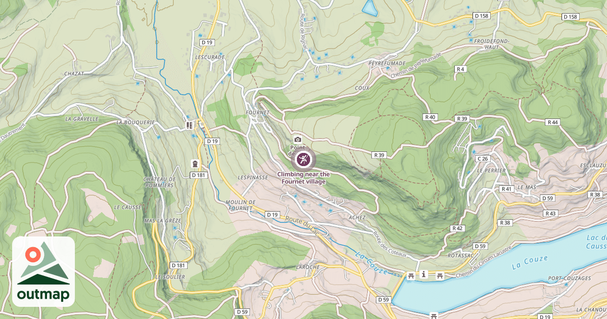 Map of Climbing near the Fournet village