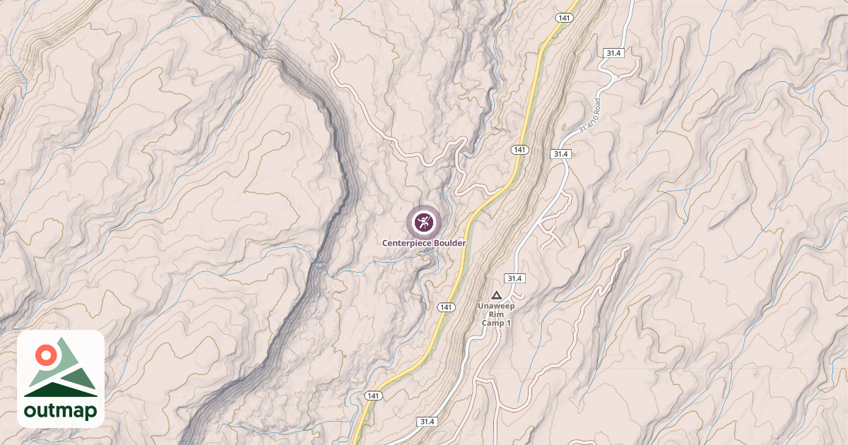 Map of Centerpiece Boulder