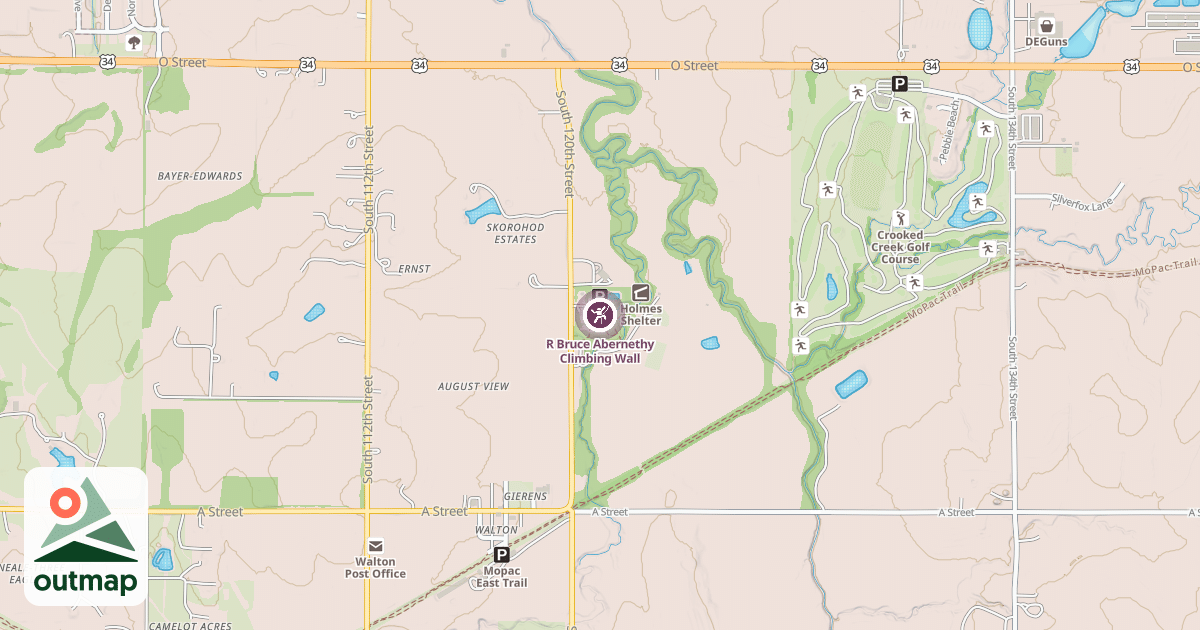 Map of R Bruce Abernethy Climbing Wall