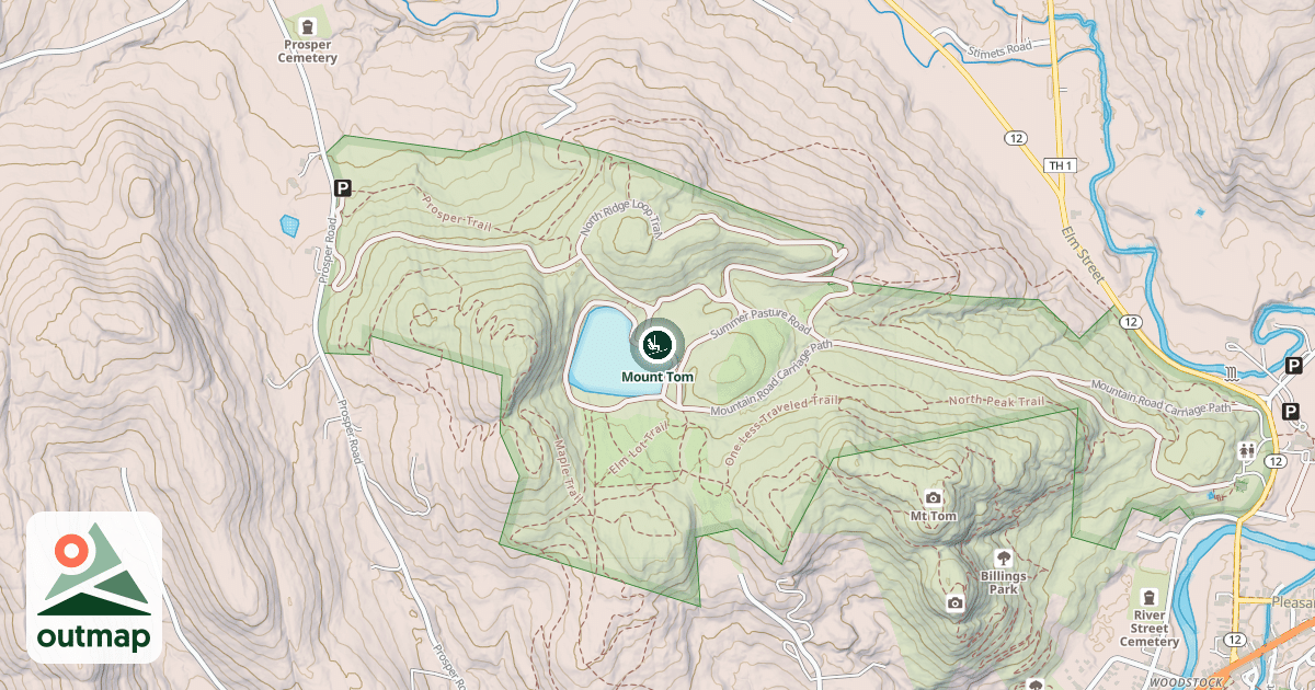Map of Mount Tom