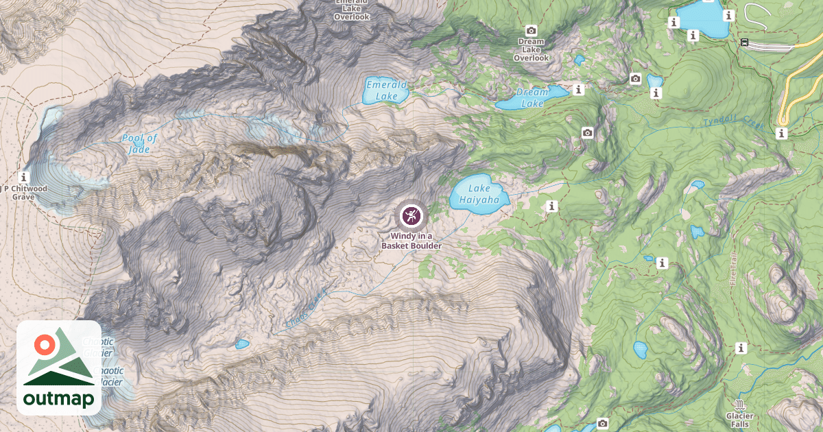 Map of Windy in a Basket Boulder