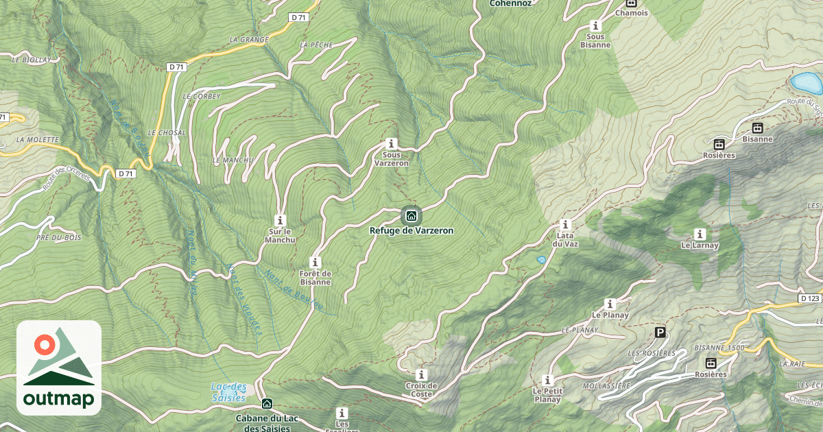 Map of Refuge de Varzeron