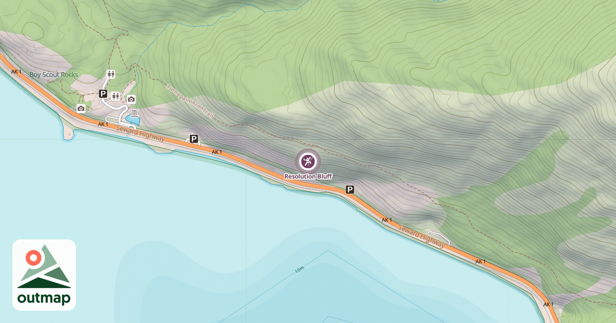 Map of Resolution Bluff