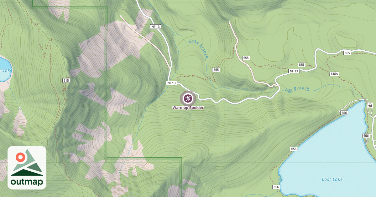 Map of Warmup Boulder