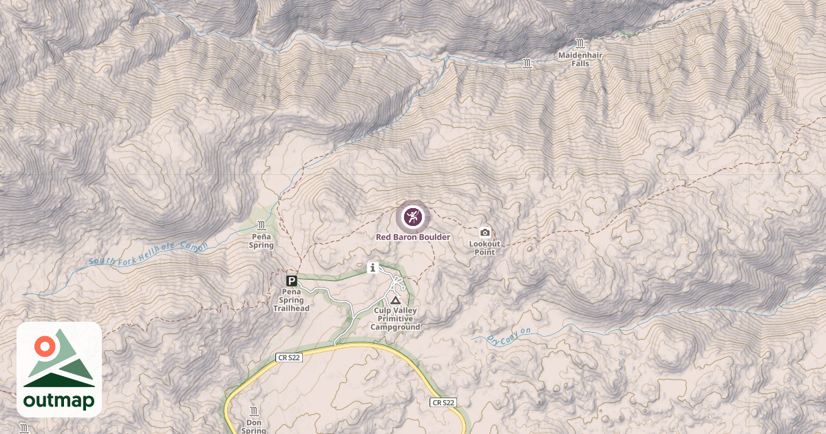 Map of Red Baron Boulder