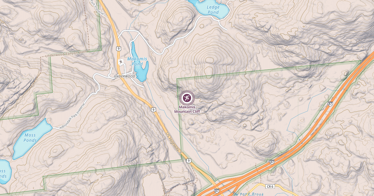 Map preview of Makomis Mountain Cliff
